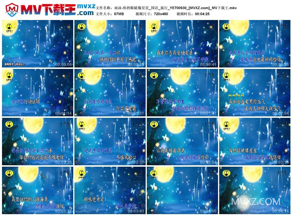 雨沫-你的眼睛像星星_国语_流行_YE700930